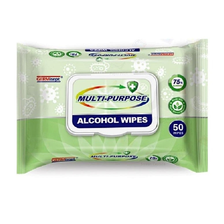 Disinfecting 75% Alcohol Wipes Kills 99.9% Germs 50 Ct